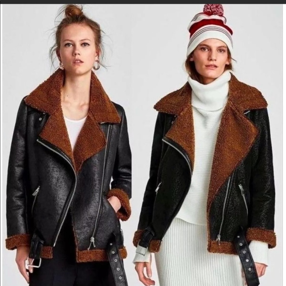 bnwt zara // shearling coat - Picture 1 of 6